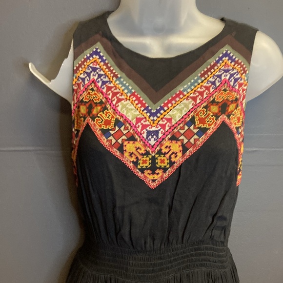Anthropologie Tanvi Kedia Embroidered Patchowork pull on dress size 0 - Picture 2 of 9